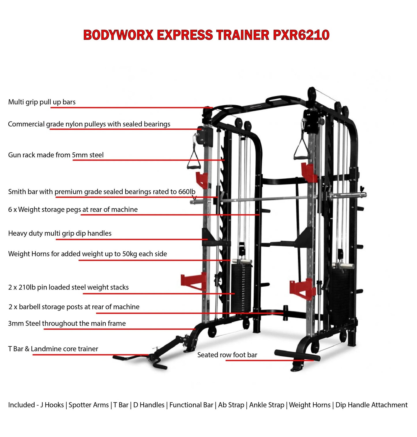 Bodyworx PXR6210 Multifunction Trainer Complete Package