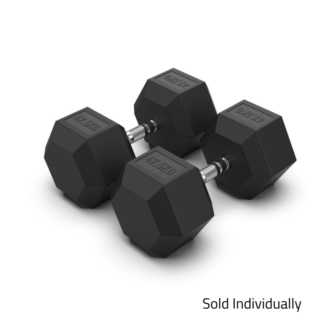 47.5kg Rubber Hex Dumbbell