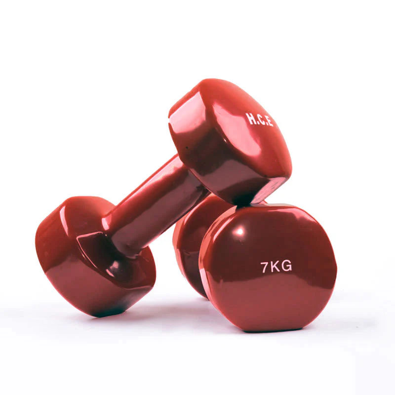 7kg Vinyl Dipped Dumbbell - Single - Gym Equipment Melbourne