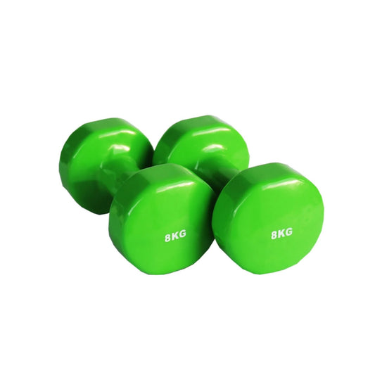 8kg Vinyl Dipped Dumbbell - Single - Gym Equipment Melbourne