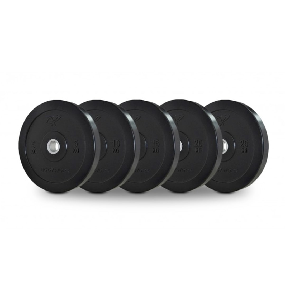 Bodyworx Bumper Plates - Black - 5kg to 25kg - Gym Equipment Melbourne