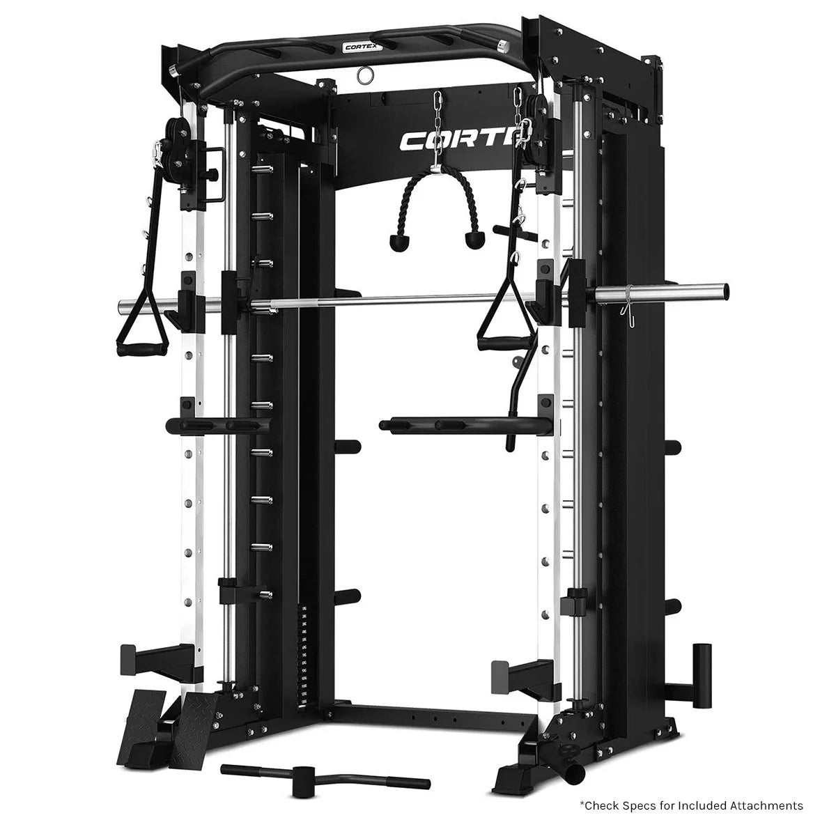 CORTEX SM-26 6-in-1 Power Rack with Dual Stack Smith & Cable Machine ...