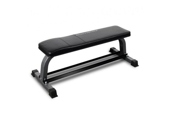 Bodyworx Flat Bench with Dumbbell Rack - Gym Equipment Melbourne