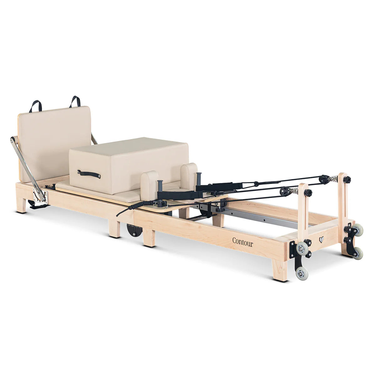 LF Contour 2 Folding Wood Pilates Reformer Set - Beige - Gym Equipment Melbourne