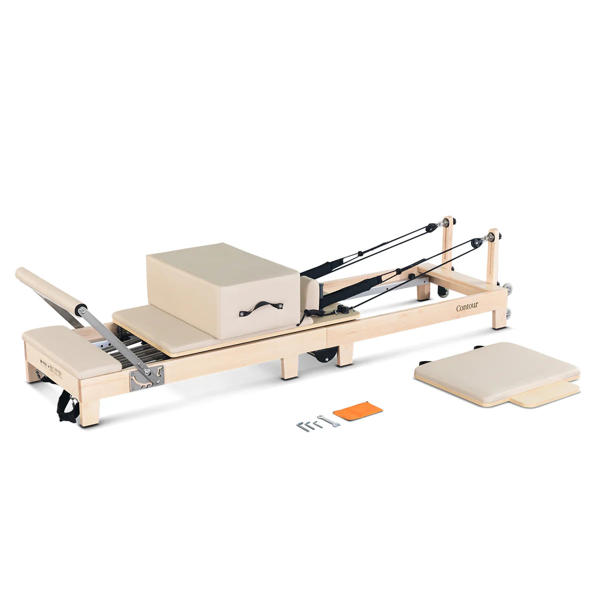 LF Contour 2 Folding Wood Pilates Reformer Set - Beige - Gym Equipment Melbourne