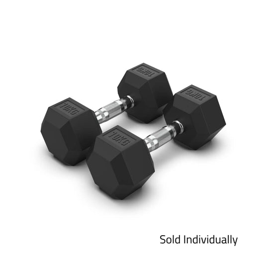 10kg Rubber Hex Dumbbell