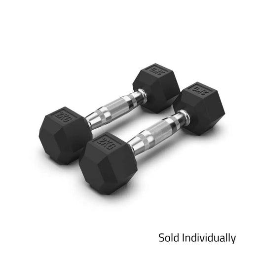 2kg Rubber Hex Dumbbell