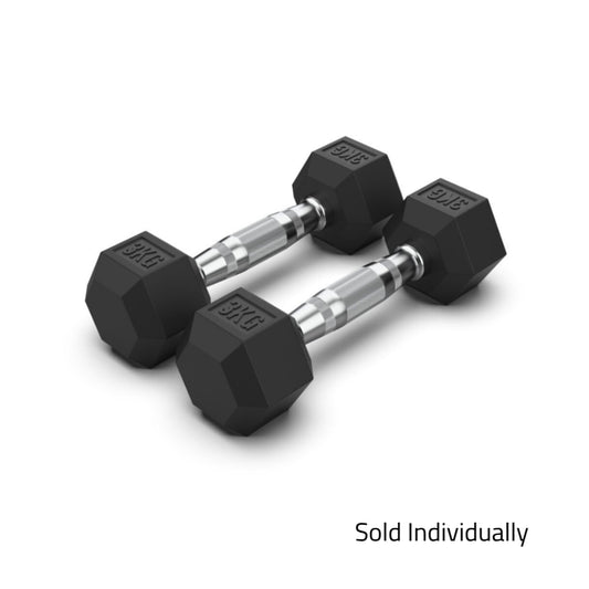 3kg Rubber Hex Dumbbell