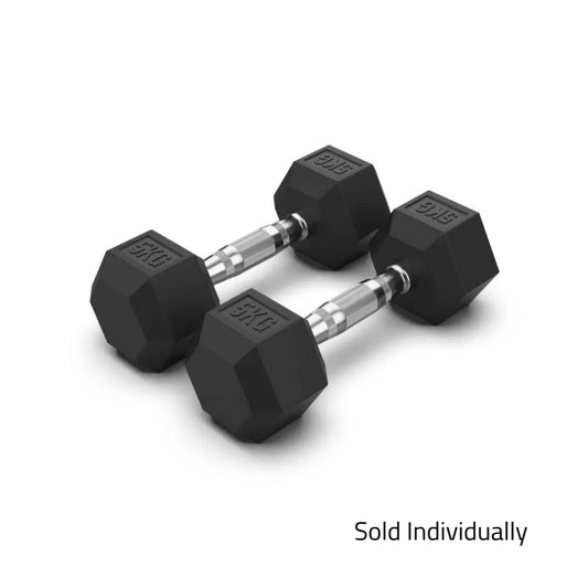 5kg Rubber Hex Dumbbell