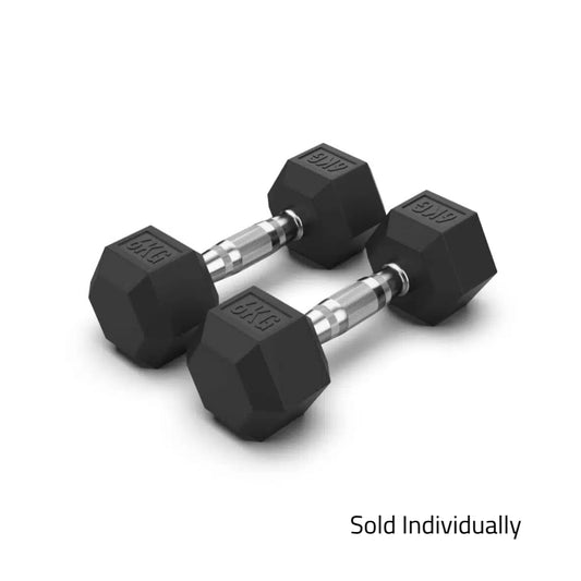 6kg Rubber Hex Dumbbell