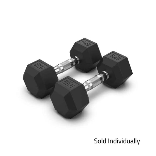 8kg Rubber Hex Dumbbell