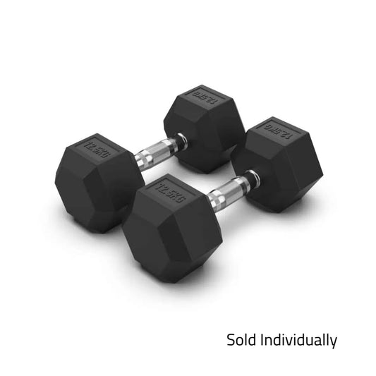 12.5kg Rubber Hex Dumbbell