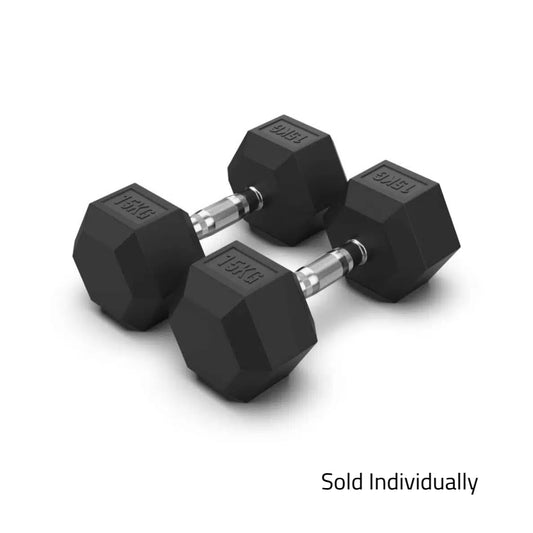 15kg Rubber Hex Dumbbell