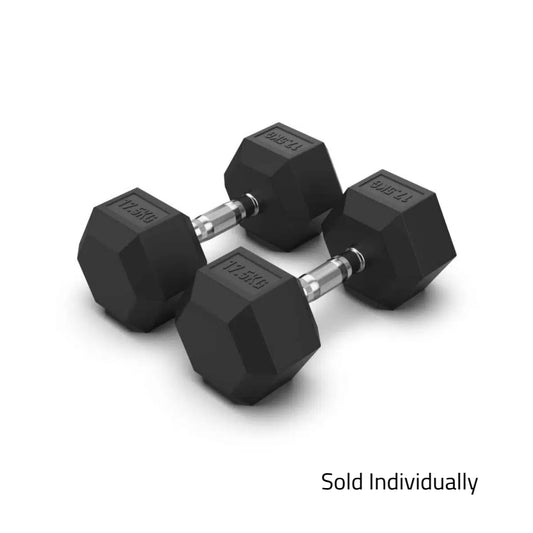 17.5kg Rubber Hex Dumbbell