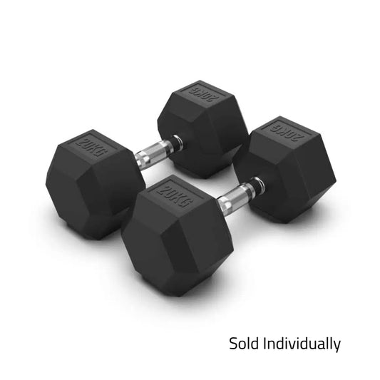 20kg Rubber Hex Dumbbell