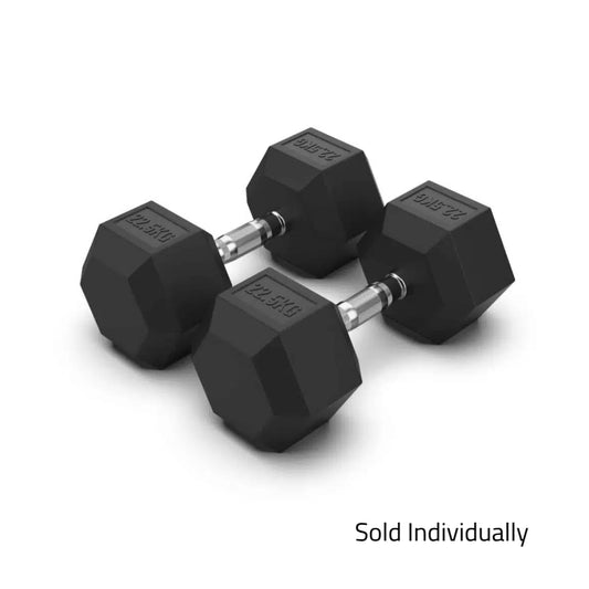 22.5kg Rubber Hex Dumbbell