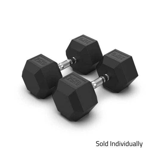 25kg Rubber Hex Dumbbell