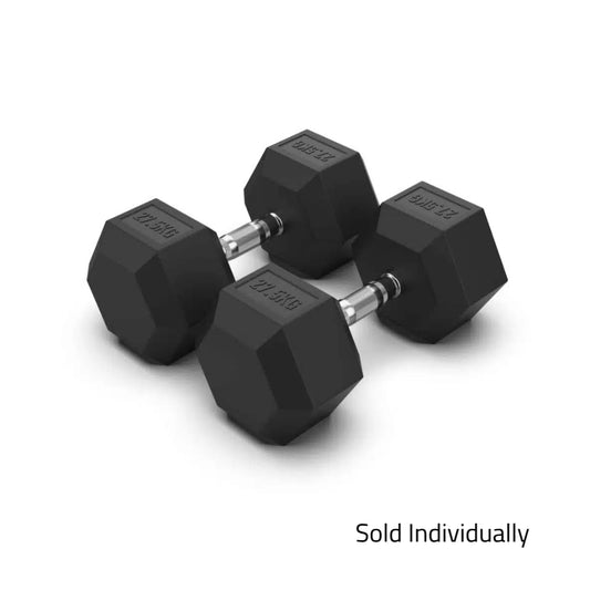 27.5kg Rubber Hex Dumbbell