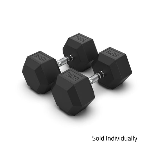 30kg Rubber Hex Dumbbell