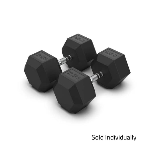 37.5kg Rubber Hex Dumbbell