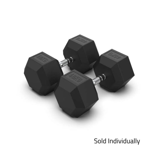 40kg Rubber Hex Dumbbell