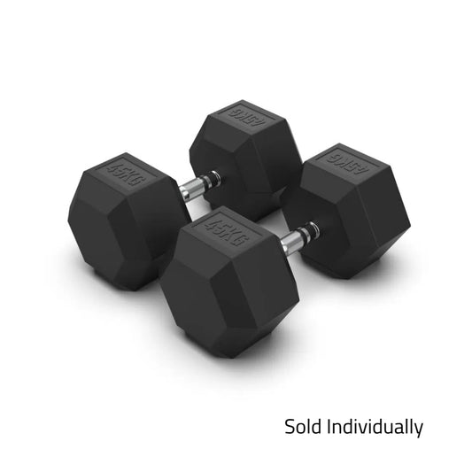 45kg Rubber Hex Dumbbell