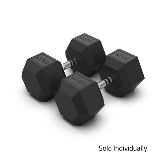 47.5kg Rubber Hex Dumbbell