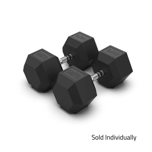 50kg Rubber Hex Dumbbell