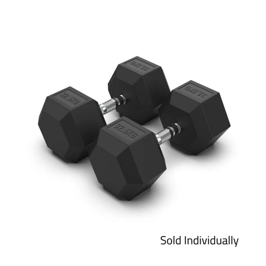 32.5kg Rubber Hex Dumbbell