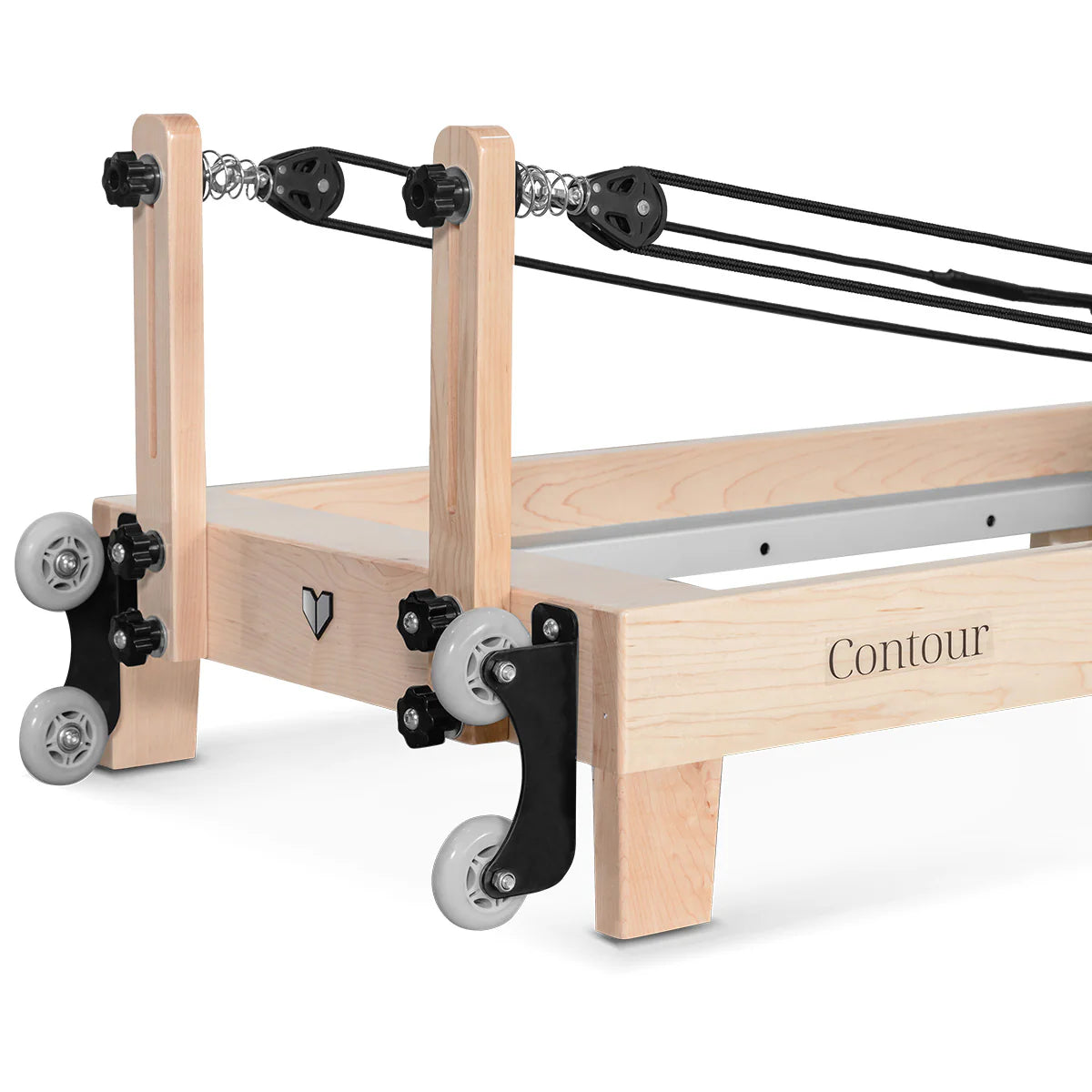 LF Contour 2 Folding Wood Pilates Reformer Set - Black - Gym Equipment Melbourne