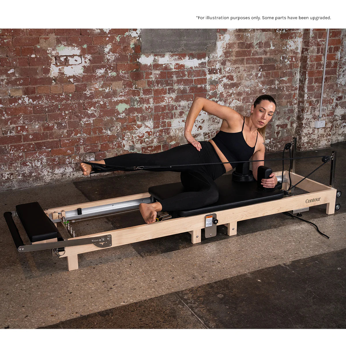 LF Contour 2 Folding Wood Pilates Reformer Set - Black - Gym Equipment Melbourne