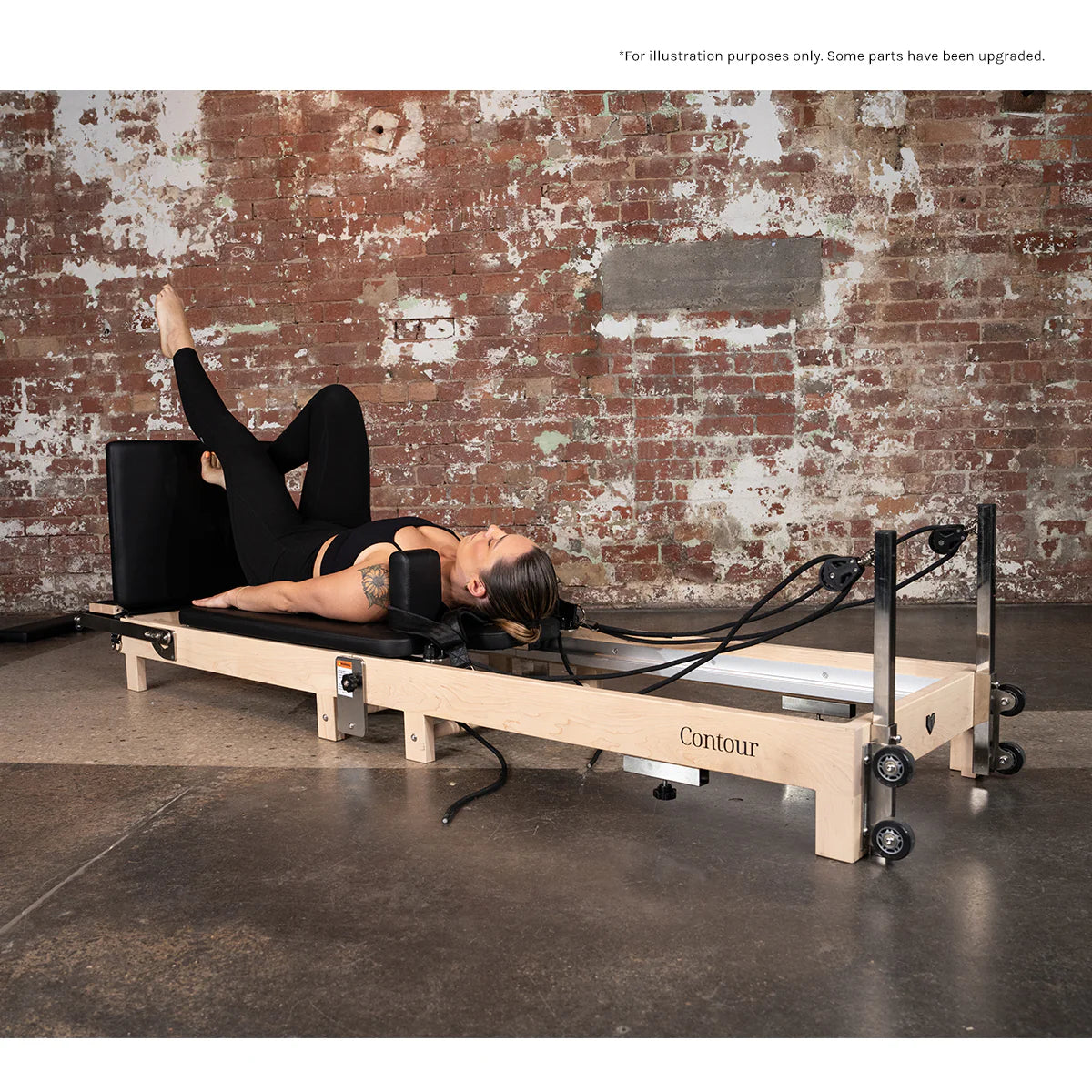 LF Contour 2 Folding Wood Pilates Reformer Set - Black - Gym Equipment Melbourne