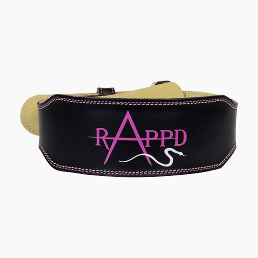 Rappd 4 Inch Leather Weight Belt (Pink) - Gym Equipment Melbourne