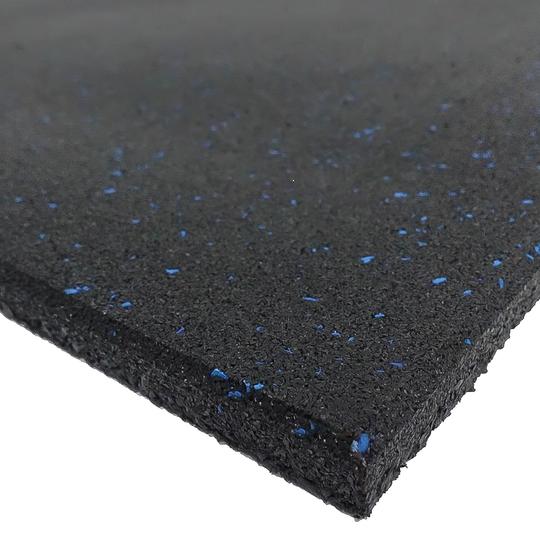 Commercial Rubber Flooring 1m x 1m x 15mm - Blue Fleck - Gym Equipment Melbourne