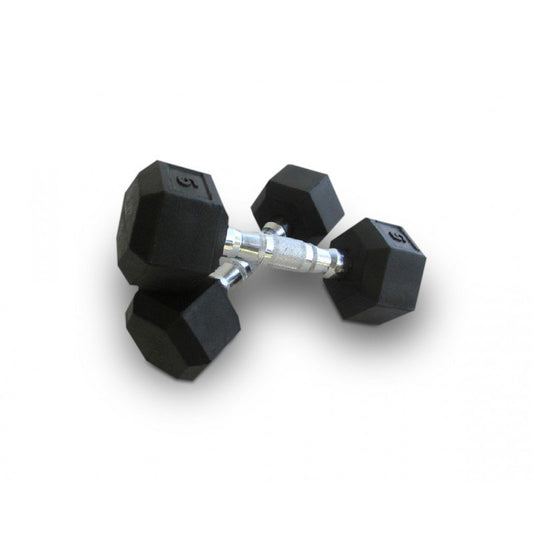 10kg Rubber Hex Dumbbell - Gym Equipment Melbourne