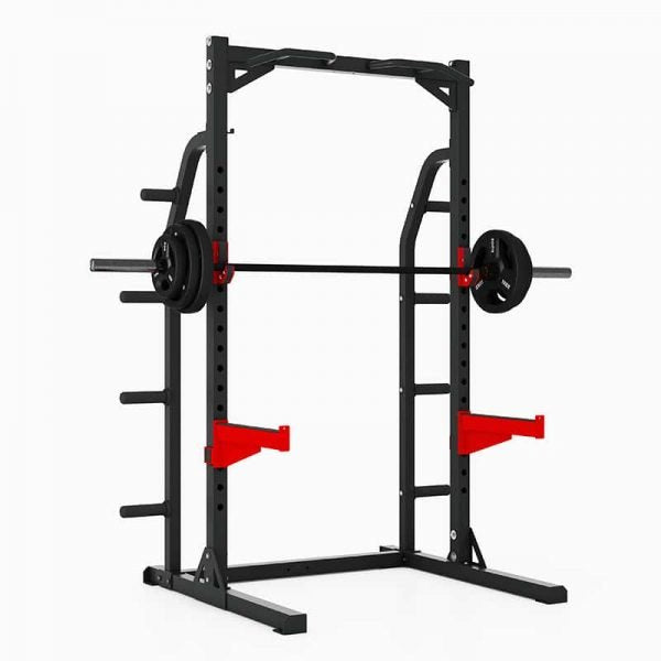 Pivot Heavy Duty Half Rack with Lat & Row Attachment - Gym Equipment Melbourne